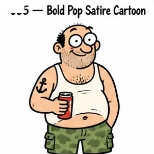 FA-035 · Bold Pop Satire Cartoon